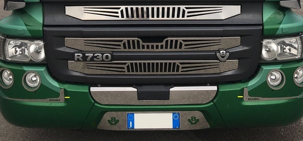 COD. TF-339SC-STM - FRONT BUMPER PLATES KIT 2 PCS Scania Streamline