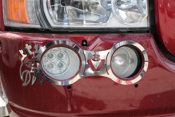 COD. TF-244SC-NR - FRAME KIT FOR BUMPER LIGHTS WITH GRIFFIN AND V8 Scania New R