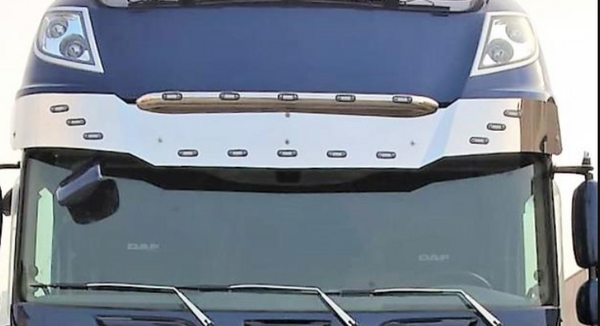 COD. TF-010DF-105 - REPLACEMENT STAINLESS STEEL SUN VISOR WITH 11 RECESSED LED CUTS Daf XF 105