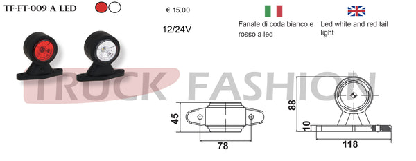 WHITE AND RED TAIL LED LIGHT - Truck Fashion