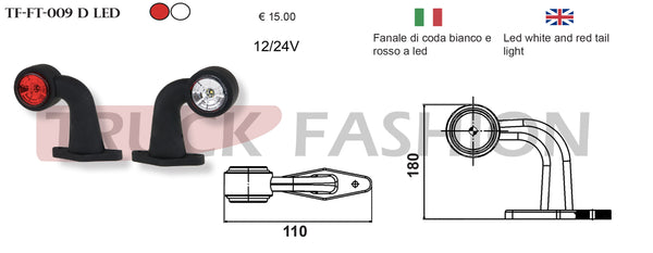 WHITE AND RED LED TAILLIGHT - Truck Fashion