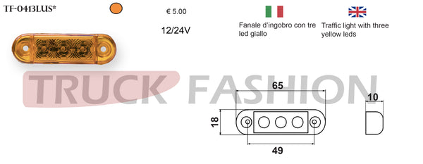 TRAFFIC LIGHT WITH 3 YELLOW LEDS - Truck Fashion