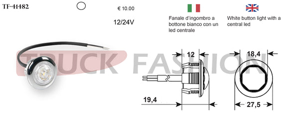 ADDITIONAL WHITE BOTTON LIGHT WITH 1 CENTRAL LIGHT - Truck Fashion