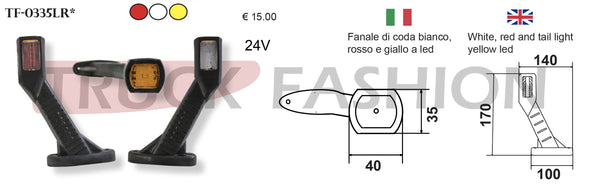 WHITE,RED AND YELLOW TAIL LED LIGHT - Truck Fashion