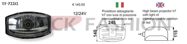 HIGH BEAM HEADLIGHT H7 WITH INTERCHANGEABLE POSITION LED LIGHT - Truck Fashion