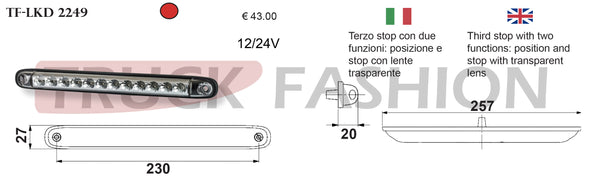 THIRD STOP WITH TWO FUNCTIONS: POSITION AND STOP WITH TRANSPARENT LENS - Truck Fashion