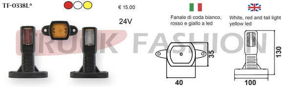 WHITE, RED AND ORANGE TAIL LED LIGHT - Truck Fashion