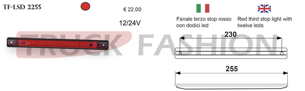 THIRD STOP RED LIGHT WITH 12 LEDS - Truck Fashion